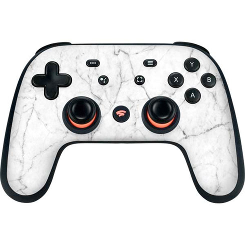 White Marble Google Stadia Controller Skin
